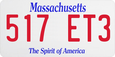 MA license plate 517ET3