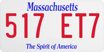 MA license plate 517ET7