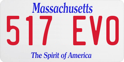MA license plate 517EV0
