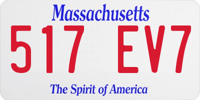 MA license plate 517EV7