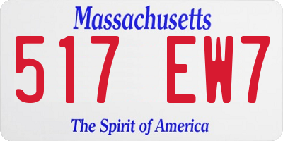 MA license plate 517EW7
