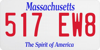 MA license plate 517EW8