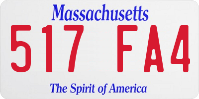 MA license plate 517FA4