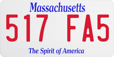 MA license plate 517FA5