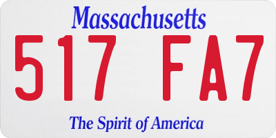 MA license plate 517FA7