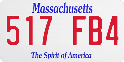 MA license plate 517FB4