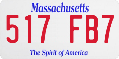 MA license plate 517FB7