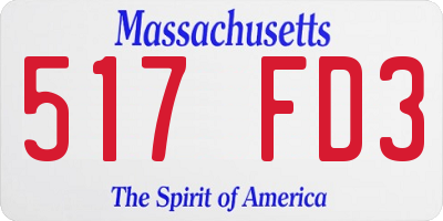 MA license plate 517FD3