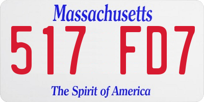 MA license plate 517FD7