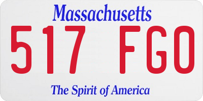 MA license plate 517FG0