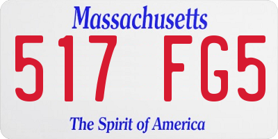 MA license plate 517FG5