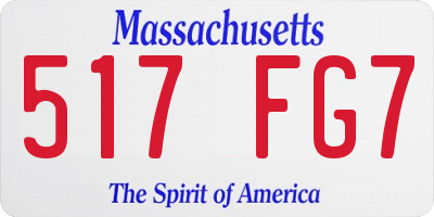 MA license plate 517FG7