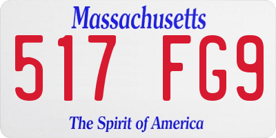 MA license plate 517FG9