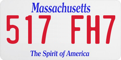 MA license plate 517FH7