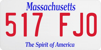 MA license plate 517FJ0