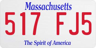 MA license plate 517FJ5