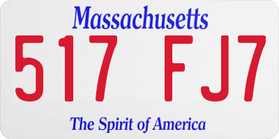 MA license plate 517FJ7