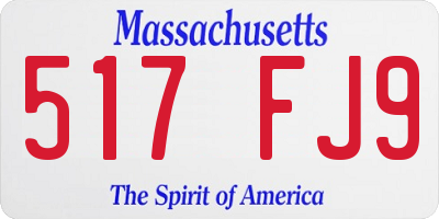 MA license plate 517FJ9