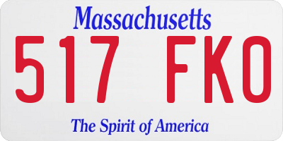 MA license plate 517FK0