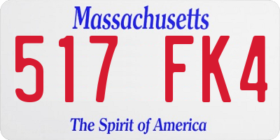 MA license plate 517FK4