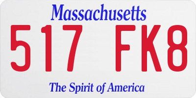 MA license plate 517FK8