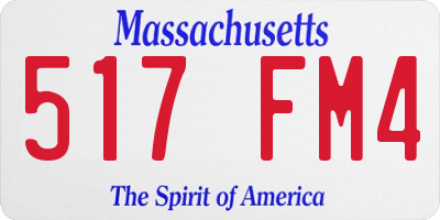 MA license plate 517FM4