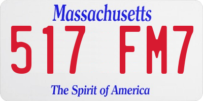 MA license plate 517FM7
