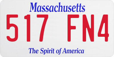 MA license plate 517FN4