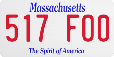 MA license plate 517FO0