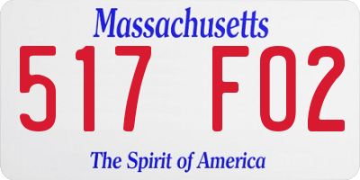 MA license plate 517FO2