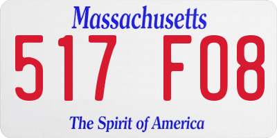 MA license plate 517FO8