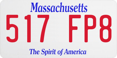 MA license plate 517FP8