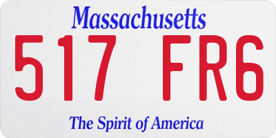 MA license plate 517FR6