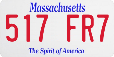 MA license plate 517FR7