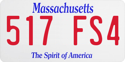 MA license plate 517FS4