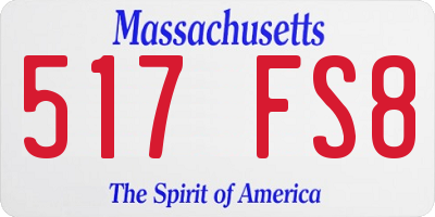 MA license plate 517FS8