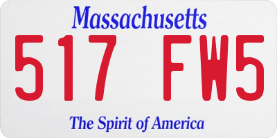 MA license plate 517FW5