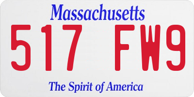 MA license plate 517FW9
