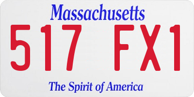 MA license plate 517FX1