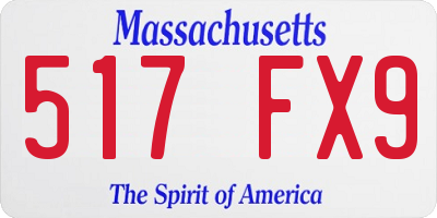 MA license plate 517FX9