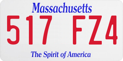 MA license plate 517FZ4