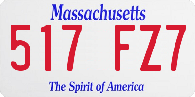 MA license plate 517FZ7