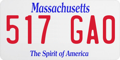 MA license plate 517GA0
