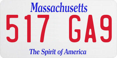 MA license plate 517GA9
