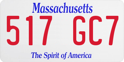 MA license plate 517GC7