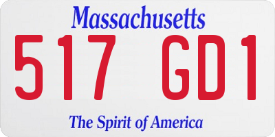 MA license plate 517GD1