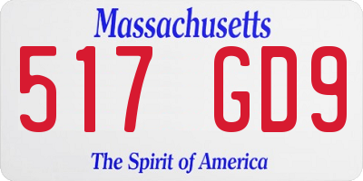MA license plate 517GD9