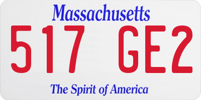 MA license plate 517GE2