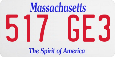 MA license plate 517GE3