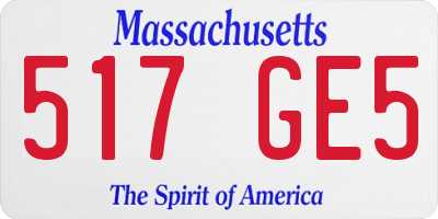 MA license plate 517GE5